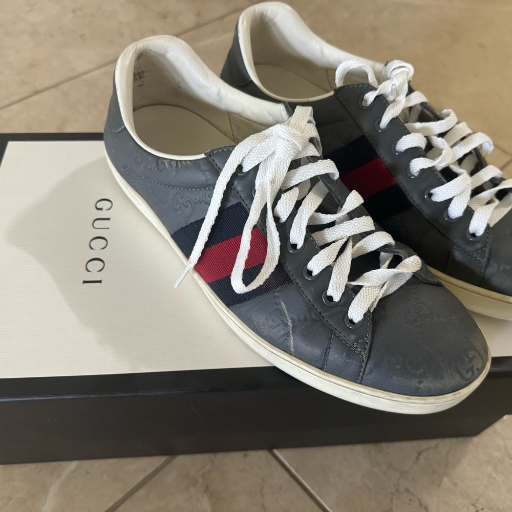 Gray modern Gucci sneakers